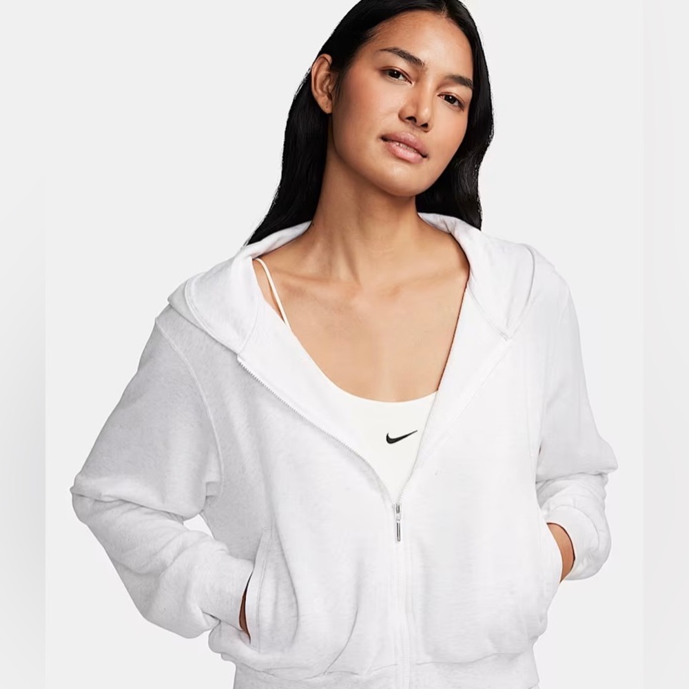 Nike Hooded Sweatshirt Women's Full Zip French Terry Birch Heather 3X